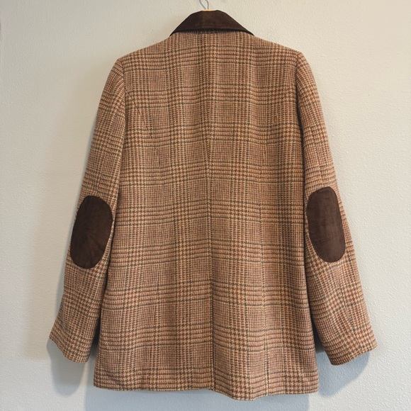 Soft Surroundings Blazer Jacket Houndstooth Elbow Patch Pockets Equestrian M - Picture 2 of 6